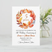 5周年の結婚記念日 高級感のある秋のフラワー セーブザデート (スタンド正面)