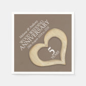 5周年ウッドハートカスタムナプキン スタンダードカクテルナプキン (正面)