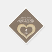 5周年ウッドハートカスタムナプキン スタンダードカクテルナプキン (角)