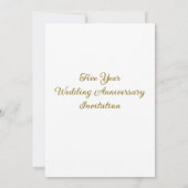 5周年オリジナル写真ウェディングアニバーサリーカード 招待状 (裏面)