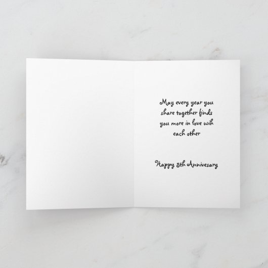 5周年カード カード (内部)