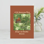 5周年パーティー招待状 バタフライ 招待状 (スタンド正面)