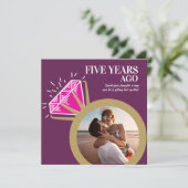 5周年ピンクトルマリン記念ゴールドリング2枚の写真 招待状 (スタンド正面)