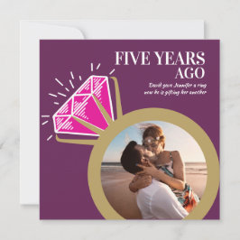 5周年ピンクトルマリン記念ゴールドリング2枚の写真 招待状