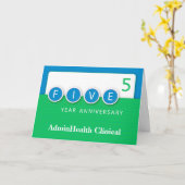 5周年従業員記念日 カード (黄色い花)