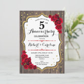 5周年招待状 - ウッド ゴールド レッド 招待状 (スタンド正面)