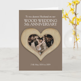 5周年木婚記念日夫写真 カード