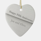 5周年木結婚材（編集可能） セラミックオーナメント (右)