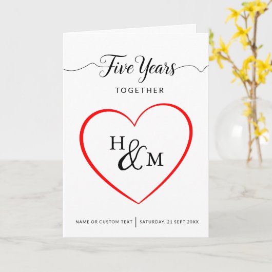 5周年結婚を迎える カード (黄色い花)