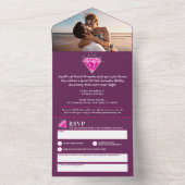 5周年結婚パーティーピンクトルマリン宝石 オールインワン招待状 (内側)