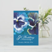 5周年結婚パーティー招待状 ブルーターコイズ 招待状 (スタンド正面)