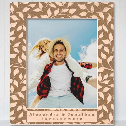 5周年結婚リーフお洒落パターン レーザー彫刻フレーム