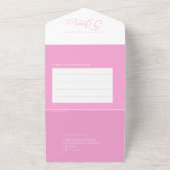 5周年結婚記念ピンクミールの出欠届写真 オールインワン招待状 (外側)