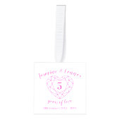 5周年結婚記念写真ピンクトルマリン キューブオーナメント (正面)