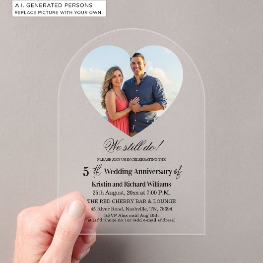5周年結婚記念写真 アクリル招待状