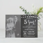 5周年結婚記念日のチョークボード写真 招待状 (スタンド正面)