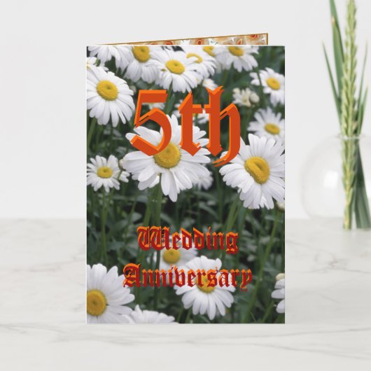 5周年結婚記念日カード - ダージー カード (正面)