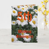 5周年結婚記念日カード - ダージー カード (黄色い花)