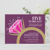 5周年結婚記念日パーティー ピンクトルマリンリング 招待状 (スタンド正面)