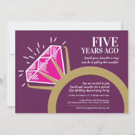 5周年結婚記念日パーティー ピンクトルマリンリング 招待状