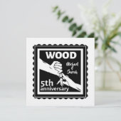 5周年結婚記念日 手をつなぐ 木 招待状 (スタンド正面)