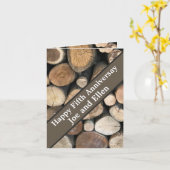 5周年編結婚集（編集可能） カード (黄色い花)