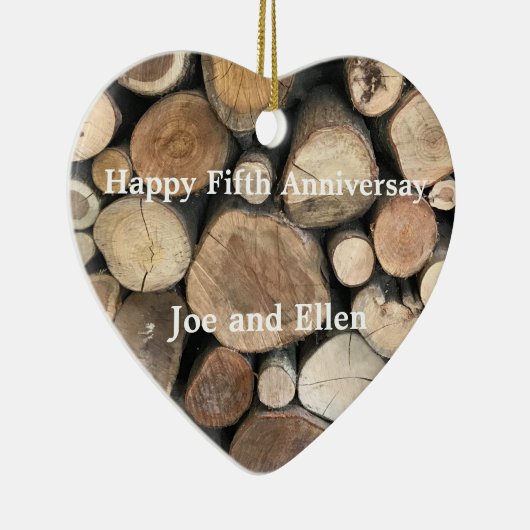 5周年編結婚集(編集可能) セラミックオーナメント (右)