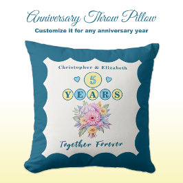 5周年記念にgerbera flowers blueと名付ける クッション