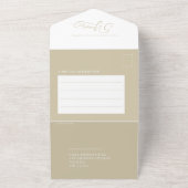 5周年記念のアッシュ材の木のプレート　出欠確認の写真 オールインワン招待状 (外側)