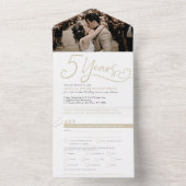 5周年記念のアッシュ材の木のプレート　出欠確認の写真 オールインワン招待状 (内側)