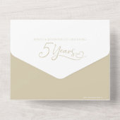 5周年記念のアッシュ材の木のプレート　出欠確認の写真 オールインワン招待状 (裏面)