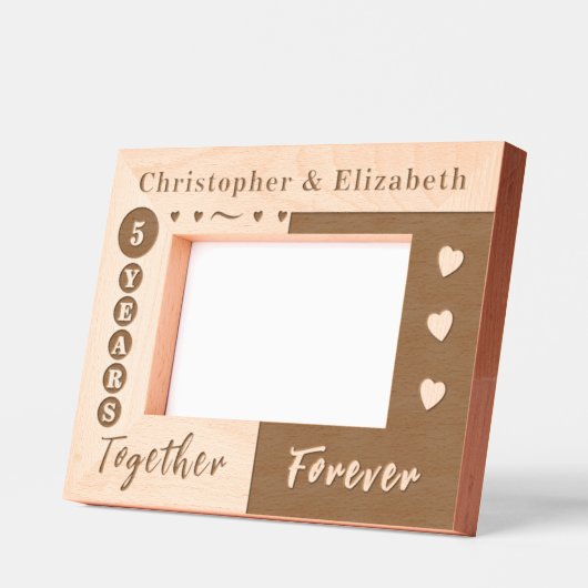 5周年記念の名前を永遠に レーザー彫刻フレーム (左)