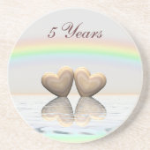 5周年記念の木ハート コースター (正面)