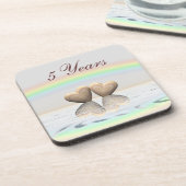 5周年記念の木ハート コースター (左側)