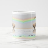 5周年記念の木ハート ジャンボコーヒーマグカップ (正面)