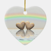 5周年記念の木ハート セラミックオーナメント (裏面)