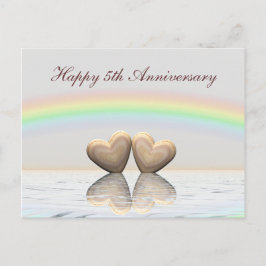 5周年記念の木ハート ポストカード