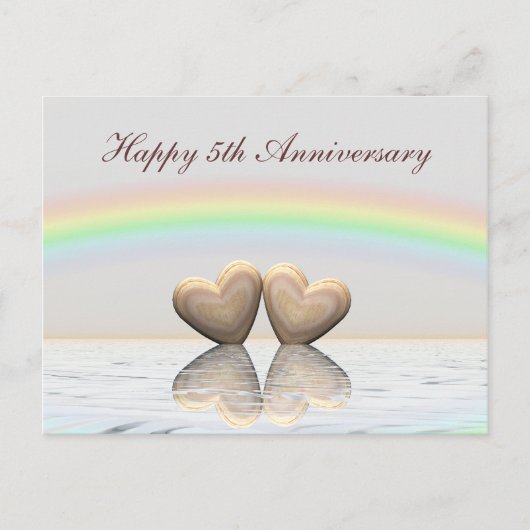 5周年記念の木ハート ポストカード (正面)