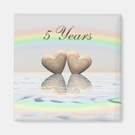 5周年記念の木ハート マグネット