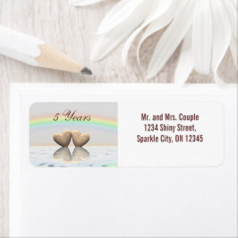 5周年記念の木ハート ラベル