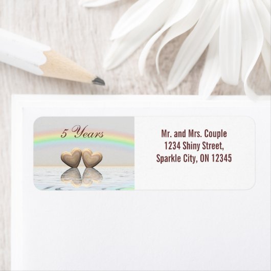 5周年記念の木ハート ラベル (インサイチュ)