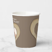 5周年記念の木結婚材のハート写真ブラウン 紙コップ (左)