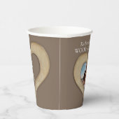 5周年記念の木結婚材のハート写真ブラウン 紙コップ (右)