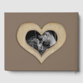 5周年記念の木製写真ハートブラウン ゲストブック (裏面)