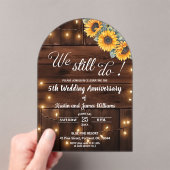 5周年記念の結婚式　ストリングライト アクリル招待状 (インサイチュ (ポータブル))