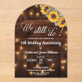 5周年記念の結婚式　ストリングライト アクリル招待状 (正面)