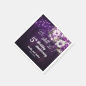 5周年記念の結婚記念日 ストリングライト スタンダードカクテルナプキン (角)