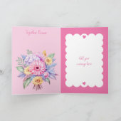 5周年記念ガーベラ花ピンク カード (内部)