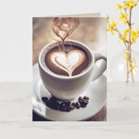 5周年記念ハート カード (黄色い花)