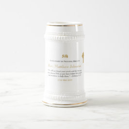 5周年記念パーソナライズされた聖なる書物、 経典 ビールジョッキ